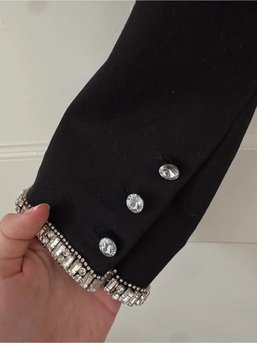 Cropped Black Embellished Blazer
